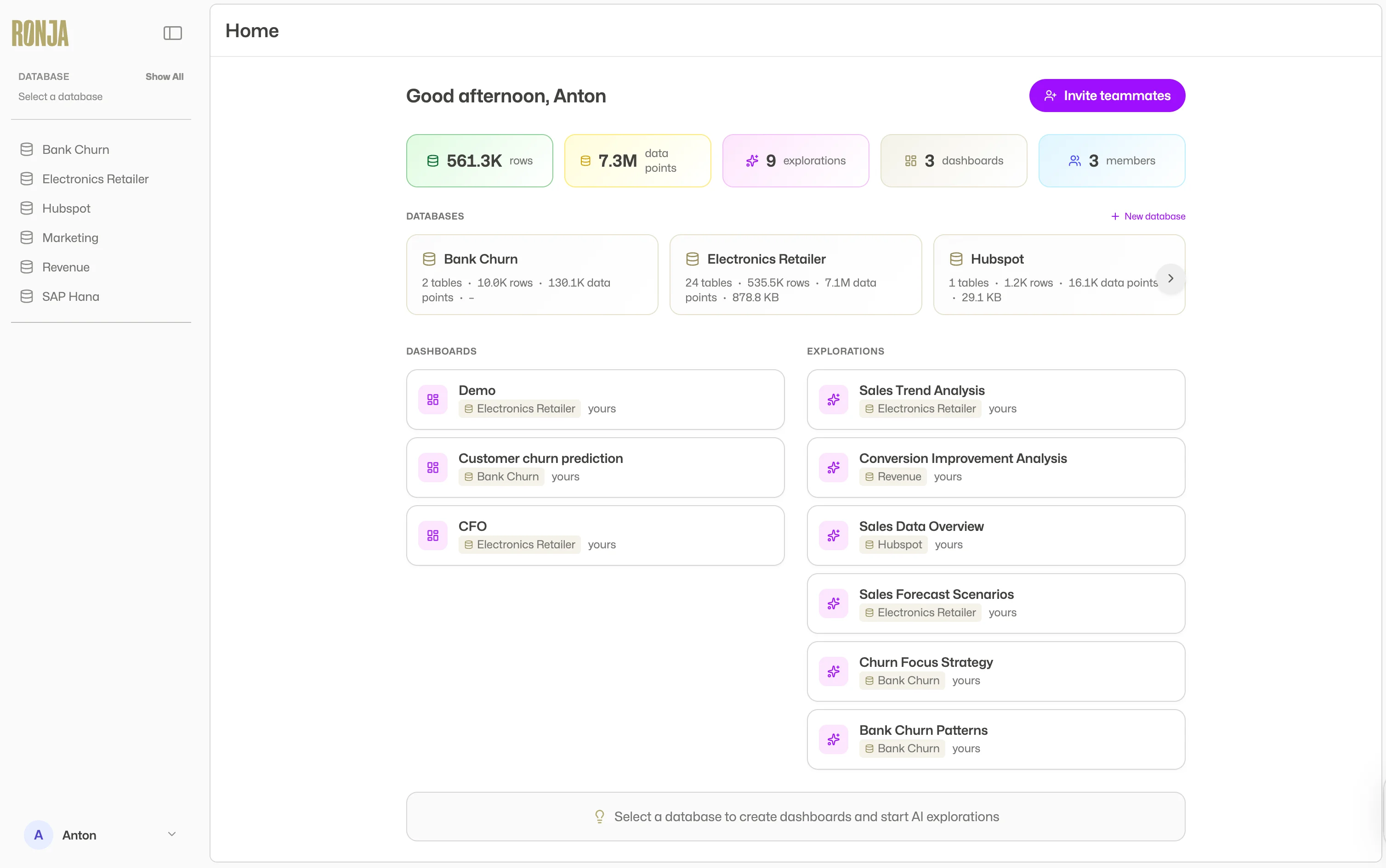 Ronja data lake overview