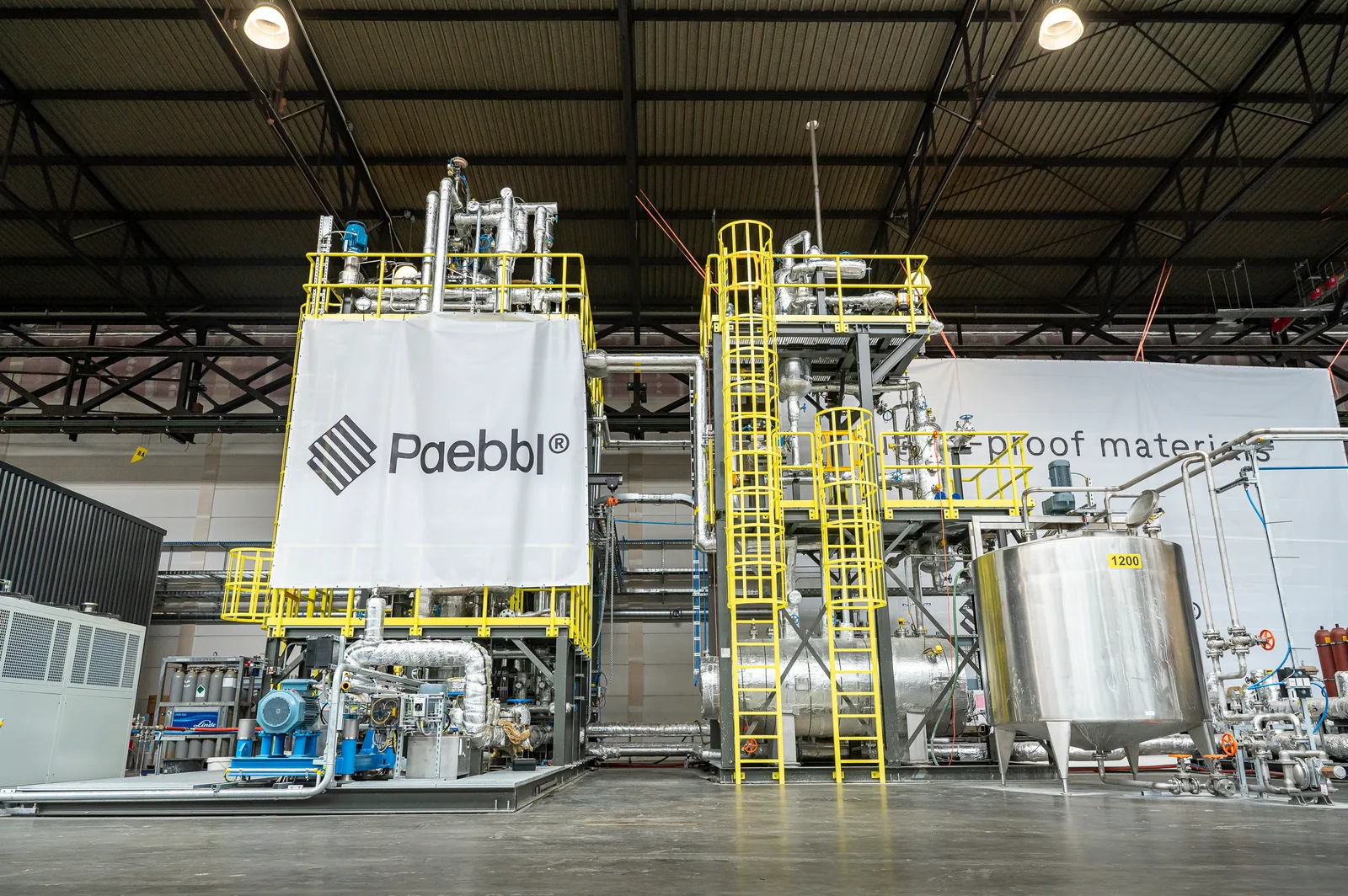 Paebbl's demo plant in Rotterdam, where captured CO2 is mineralised into a cement-replacing powder