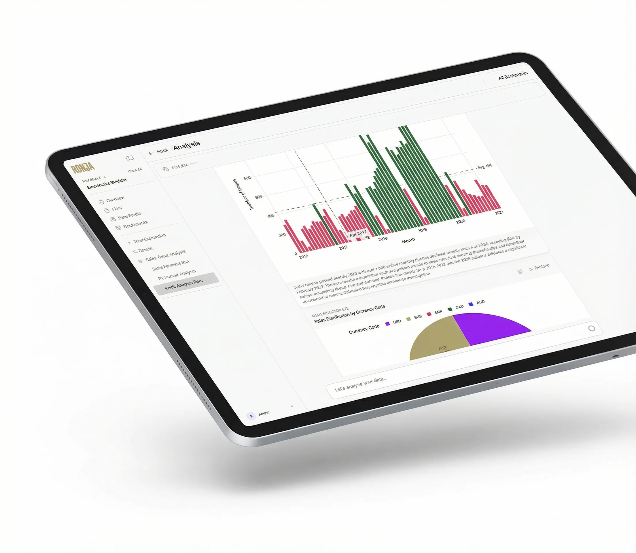 Ronja product interface on iPad